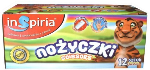 Nożyczki szkolne z podziałką na blistrze 12szt. Nożyczki szkolne z podziałką na blistrze 12szt.