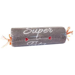 Ręcznik szary cukierek z haftem "Super Tata"
