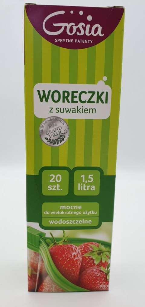 Woreczki wodoszczelne 16szt z suwakiem 1,5l Woreczki wodoszczelne 16szt z suwakiem 1,5l