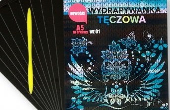 Wydrapywanka tęczowa A5 WZ-01 MULTICOLOR a'10 + rylec Wydrapywanka tęczowa A5 WZ-01 MULTICOLOR a'10 + rylec