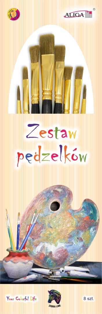 Zestaw pędzelków 8 szt. Roz.: 1, 4, 6, 6, 6, 8, 8, 16 | PDZ-2410 Zestaw pędzelków 8 szt. Roz.: 1, 4, 6, 6, 6, 8, 8, 16 | PDZ-2410