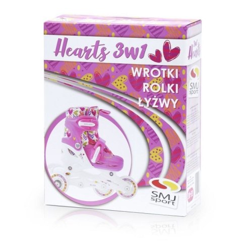 Wrotki-rolki-łyżwy regulowane Smj sport Combo Hearts 3w1 Led Jr HS-TNK-000011510 Wrotki-rolki-łyżwy regulowane Smj sport Combo Hearts 3w1 Led Jr HS-TNK-000011510