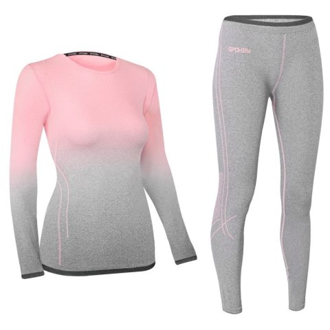 Bielizna termoaktywna Spokey Flora Set Lady Termo SM VT W 6114300000 szaro-różowa Bielizna termoaktywna Spokey Flora Set Lady Termo SM VT W 6114300000 szaro-różowa
