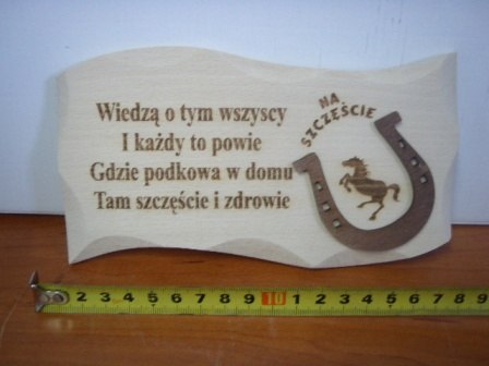 Deska fala ''podkowa na szczęście'' 19,5 x 10 cm. / P-5 Deska fala ''podkowa na szczęście'' 19,5 x 10 cm. / P-5