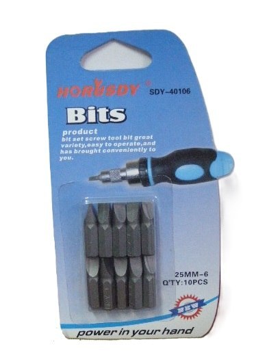 Końcówki do wkrętarki bity 10szt 25mm HRF267 Końcówki do wkrętarki bity 10szt 25mm HRF267