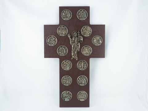 Krzyż - droga krzyżowa/monety 26cm Krzyż - droga krzyżowa/monety 26cm