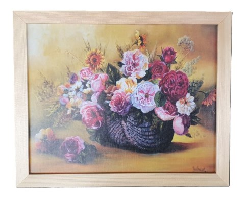 Obraz w drewnianej ramie 24 / 30 cm - kwiaty Obraz w drewnianej ramie 24 / 30 cm - kwiaty