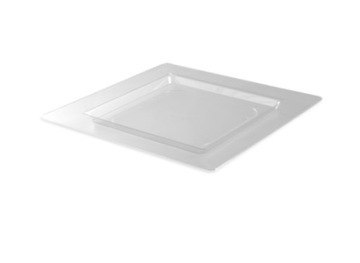 Talerze plastikowe 30x30cm/ 4 sztuki transparentne 34-21 Talerze plastikowe 30x30cm/ 4 sztuki transparentne 34-21
