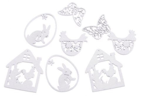 Ażurowe wykrawanki wielkanocne 4cm - 6cm 8szt. | G2467 Ażurowe wykrawanki wielkanocne 4cm - 6cm 8szt. | G2467