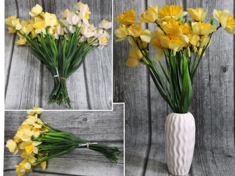 Kwiat żonkil łodyga 3 kwiaty 52 cm KBU-18102 10szt Kwiat żonkil łodyga 3 kwiaty 52 cm KBU-18102 10szt