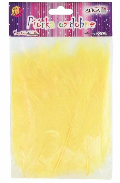 Piórka j. żółte 10-12cm op. 50szt. | P-082 Piórka j. żółte 10-12cm op. 50szt. | P-082
