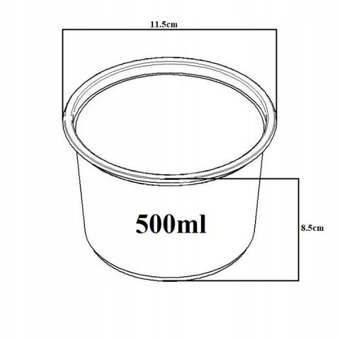Pojemnik 500ml na zupę/sałatkę z wieczkiem 50szt. Pojemnik 500ml na zupę/sałatkę z wieczkiem 50szt.