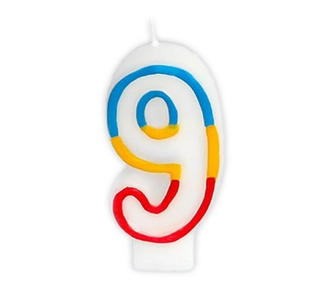 Świeczka cyferka "9" - 7 cm . KK | LZ0001-9 Świeczka cyferka "9" - 7 cm . KK | LZ0001-9