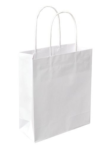 Torba 25szt papierowa ekologiczna ze skręcanym uchytem biała 25x10x32 Torba 25szt papierowa ekologiczna ze skręcanym uchytem biała 25x10x32
