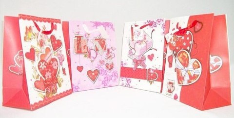 Torba papierowa serca 26 x 32 cm 12szt. 9039 Torba papierowa serca 26 x 32 cm 12szt. 9039