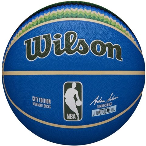 Piłka do koszykówki Wilson NBA Team City Collector Milwaukee Bucks Ball WZ4016417ID Piłka do koszykówki Wilson NBA Team City Collector Milwaukee Bucks Ball WZ4016417ID