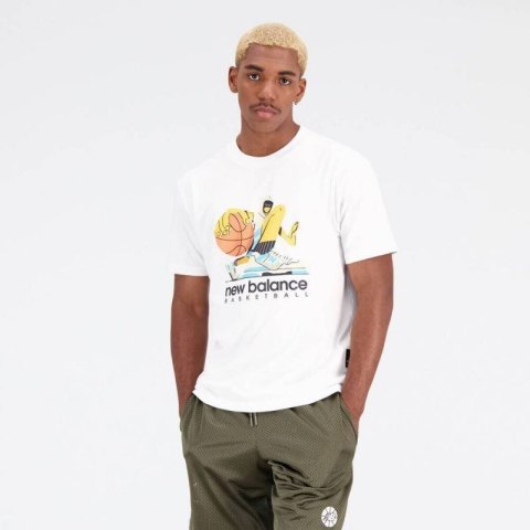 Koszulka New Balance Hoops Cotton Jersey Short Wt M MT31589WT Koszulka New Balance Hoops Cotton Jersey Short Wt M MT31589WT