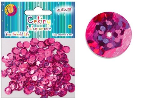 Cekiny 12szt hologramowe C. RÓŻOWE 8mm 10g | MT-6600 Cekiny 12szt hologramowe C. RÓŻOWE 8mm 10g | MT-6600