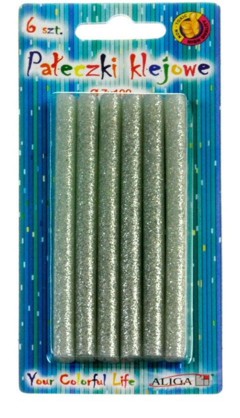 Klej do pistoletu 6szt. 7x100mm srebrny | JB07-SR Klej do pistoletu 6szt. 7x100mm srebrny | JB07-SR