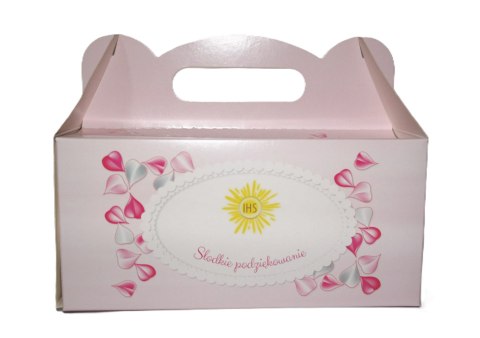 Pudełko na ciasto 30szt Komunia Święta 19 x 14 x 9 cm różowe Pudełko na ciasto 30szt Komunia Święta 19 x 14 x 9 cm różowe