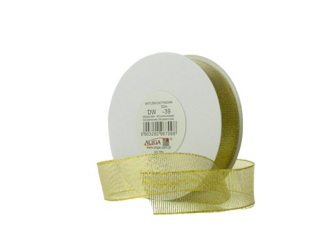Wstążka brokatowa złota 25mm x 32m 4szt. | DW25-39 Wstążka brokatowa złota 25mm x 32m 4szt. | DW25-39