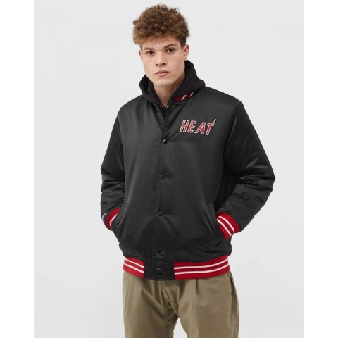 Kurtka Mitchell & Ness NBA Heavyweight Satin Jacket Miami Heat M OJBF3413-MHEYYPPPBLCK Kurtka Mitchell & Ness NBA Heavyweight Satin Jacket Miami Heat M OJBF3413-MHEYYPPPBLCK