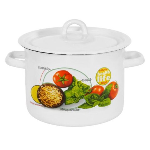 Garnek emaliowany z pokrywką 2l/16cm MOZZARELLA Garnek emaliowany z pokrywką 2l/16cm MOZZARELLA