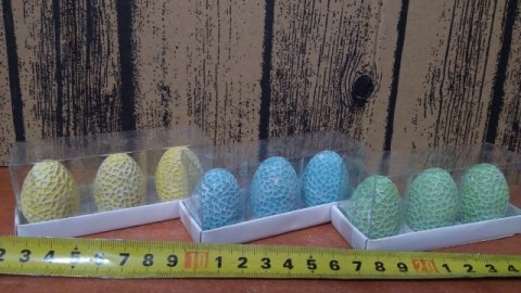 Jajka ceramiczne 3szt. w kloszu Jajka ceramiczne 3szt. w kloszu