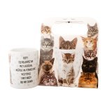 Kubek ceramiczny w ozdobnym opakowaniu z napisem "Koty w weekend'' Kubek ceramiczny w ozdobnym opakowaniu z napisem "Koty w weekend''