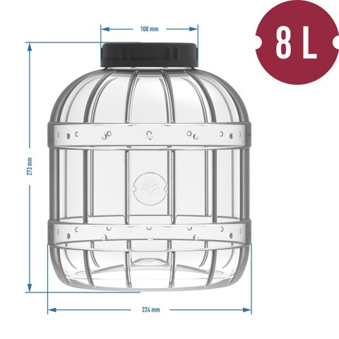 Nietłukący, wielofunkcyjny słoik z czarną zakrętką, 8 L Nietłukący, wielofunkcyjny słoik z czarną zakrętką, 8 L