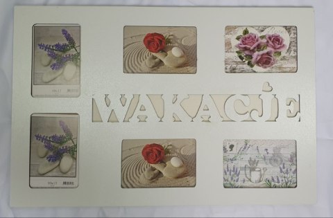 Ramka na 6 zdjęć 59x39cm WAKACJE Ramka na 6 zdjęć 59x39cm WAKACJE