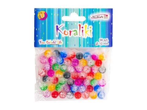 Koraliki plastikowe mix 10mm 56szt.| PJ-0583 Koraliki plastikowe mix 10mm 56szt.| PJ-0583