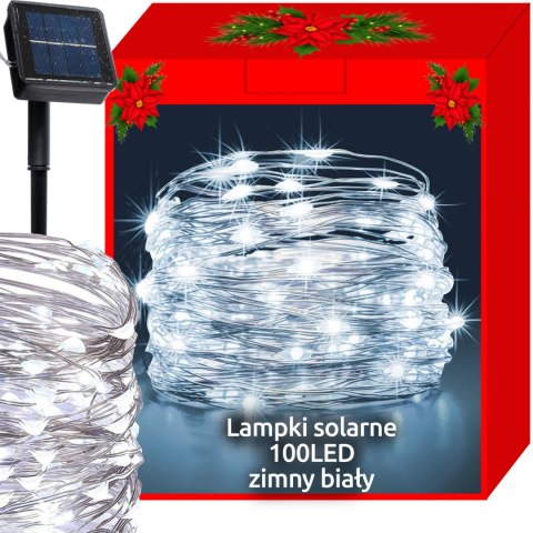 Lampki solarne choinkowe 100 LED wew/zew druciki | 11395 Lampki solarne choinkowe 100 LED wew/zew druciki | 11395