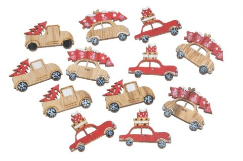 Ozdoby z drewna- autka w paczce 12szt/pacz 208CAN18A0902 Ozdoby z drewna- autka w paczce 12szt/pacz 208CAN18A0902