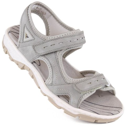 Komfortowe sandały Rieker W RKR674 szare Komfortowe sandały Rieker W RKR674 szare