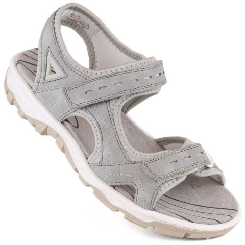 Komfortowe sandały Rieker W RKR674 szare Komfortowe sandały Rieker W RKR674 szare