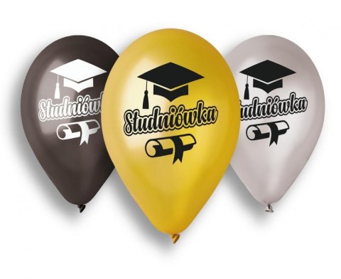 Balony Premium Hel Studniówka metaliczne 30cm 5szt. | GMS120/SD Balony Premium Hel Studniówka metaliczne 30cm 5szt. | GMS120/SD