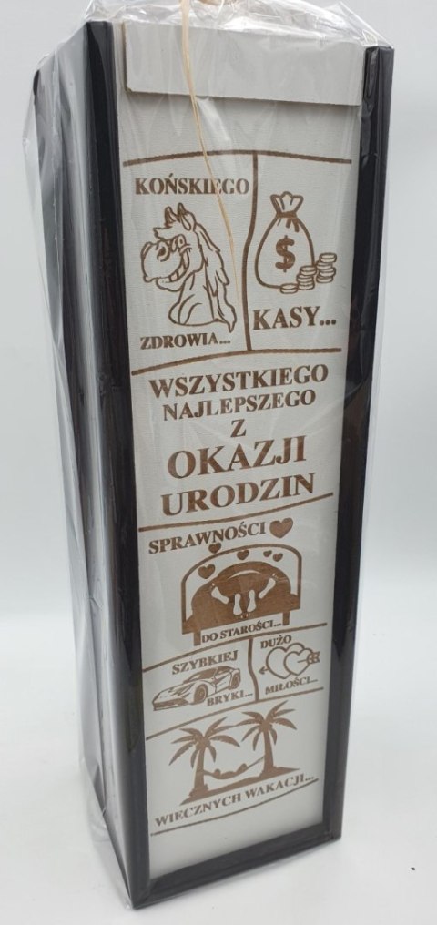 Skrzynka drewniana na alkohol URODZINY Skrzynka drewniana na alkohol URODZINY