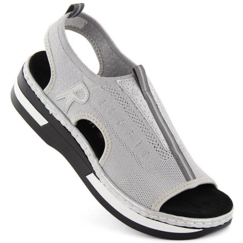 Komfortowe sandały wsuwane Rieker W RKR686 metallic Komfortowe sandały wsuwane Rieker W RKR686 metallic