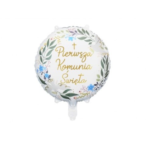 Balon foliowy ''Pierwsza Komunia Święta'' 45cm | FB209 Balon foliowy ''Pierwsza Komunia Święta'' 45cm | FB209