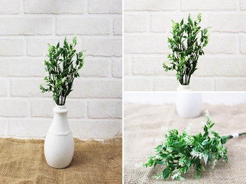 Bukiet dekoracyjny zielony z białymi końcówkami 35cm 5 łodyg | NT3591 Bukiet dekoracyjny zielony z białymi końcówkami 35cm 5 łodyg | NT3591