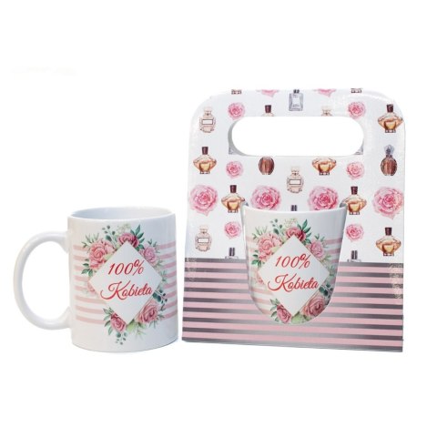 Kubek ceramiczny w ozdobnym opakowaniu z napisem "100 Kobieta" Kubek ceramiczny w ozdobnym opakowaniu z napisem "100 Kobieta"