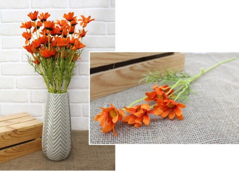 Kwiat sztuczny 10szt rumianek łodyga 50 cm drobne kwiatki 5 cm - POMARAŃCZOWY KIL-103C Kwiat sztuczny 10szt rumianek łodyga 50 cm drobne kwiatki 5 cm - POMARAŃCZOWY KIL-103C