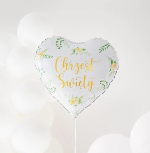 Balon foliowy serce Chrzest Święty 45cm | 127766 Balon foliowy serce Chrzest Święty 45cm | 127766