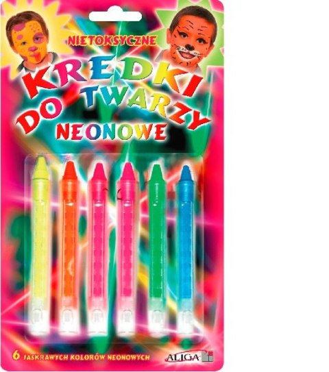 Kredki neon do malowania twarzy wysuwane FP-6N Kredki neon do malowania twarzy wysuwane FP-6N
