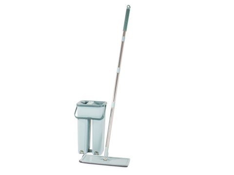 Mop płaski z wiadrem dwukomorowym wyciskaczem 15681 Mop płaski z wiadrem dwukomorowym wyciskaczem 15681
