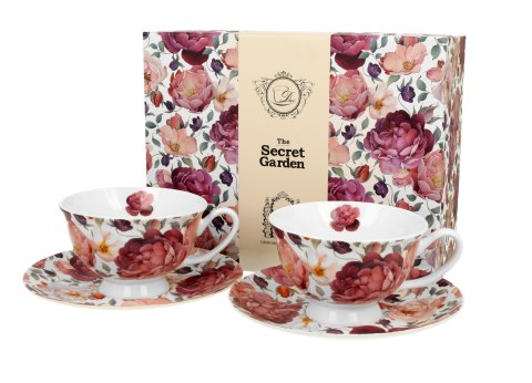 Filiżanki royal ze spodkami komplet 2szt. SPRING ROSES WHITE Filiżanki royal ze spodkami komplet 2szt. SPRING ROSES WHITE