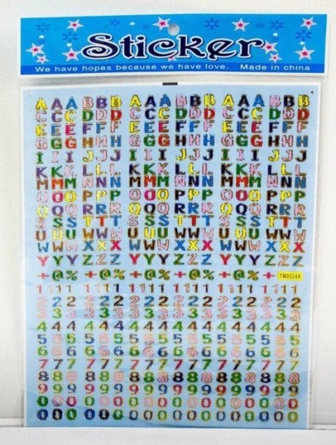 Naklejki laserowe 20szt literki / cyferki Nakl-0000/TM0024A Naklejki laserowe 20szt literki / cyferki Nakl-0000/TM0024A