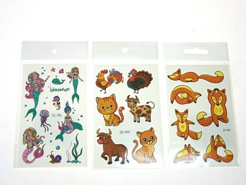 Zestaw tatuaży 12x7,5cm 12szt. Zestaw tatuaży 12x7,5cm 12szt.