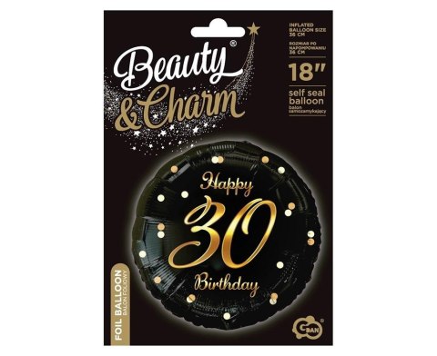 Balon foliowy B&C Happy 30 Birthday czarny, złoty FG-O30Z Balon foliowy B&C Happy 30 Birthday czarny, złoty FG-O30Z